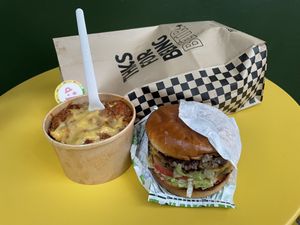 O.G. BETR and Loaded Chili Fries at Jerrell's Betr Brgr in New York City