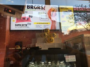 Window where you order at Jerrell's Betr Brgr in New York City