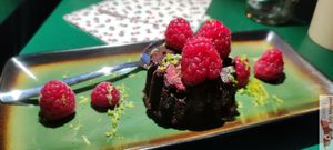 raspberry chocolate cake, lemon zest without gluten at B.Better in Paris