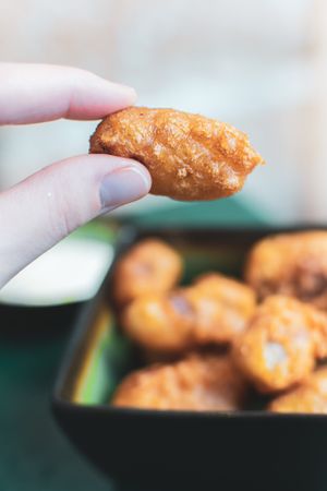 Shallot fritters at B.Better in Paris