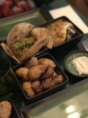 Smach potatoes with aïoli , guacamole    at B.Better in Paris