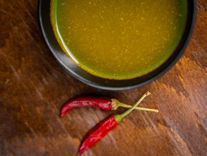 Homemade hot sauce at B.Better in Paris