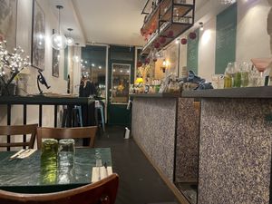 Seating area #Veganuary at B.Better in Paris
