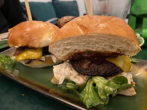 Portobello mushroom burger, marinated for 24 hours  at B.Better in Paris