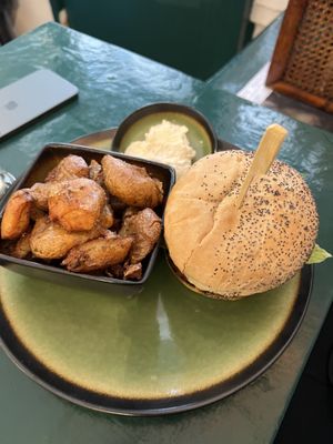 Better burger with potatoes   at B.Better in Paris