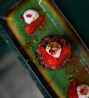 Gluten free chocolate strawberry cake at B.Better in Paris