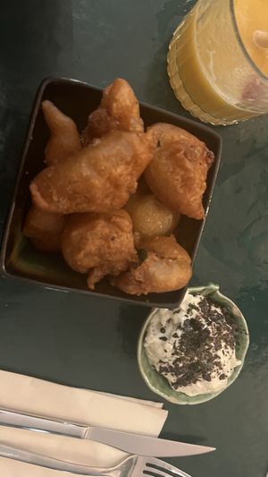 Zucchini fritters  at B.Better in Paris