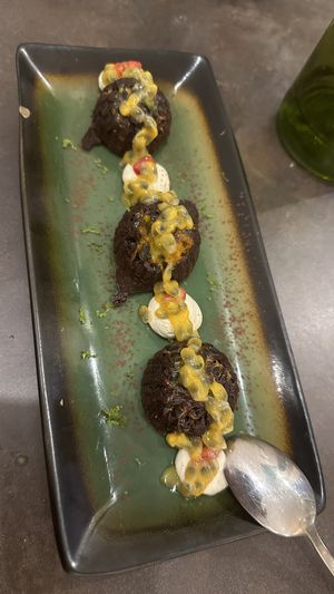 Chocolate & passion fruit dessertt  at B.Better in Paris