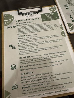 Food menu December 2023  at B.Better in Paris