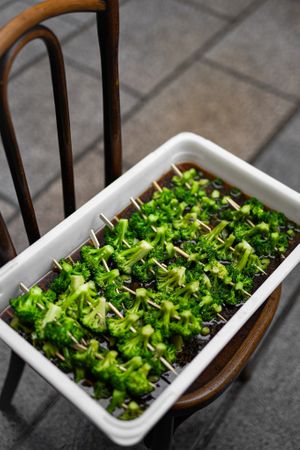 Brocolis marinated 12h at B.Better in Paris