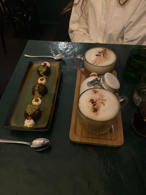 The dessert was a little chocolate tarte with passionfruit really really tasty!  at B.Better in Paris