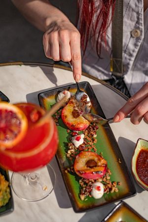 BBQ grilled Nectarine at B.Better in Paris