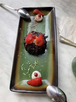 Chocolate cake with Strawberry and Chantilly creamm  at B.Better in Paris