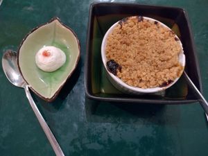 Apricot crumble at B.Better in Paris