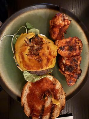 Portobello burger and cauliflower   at B.Better in Paris