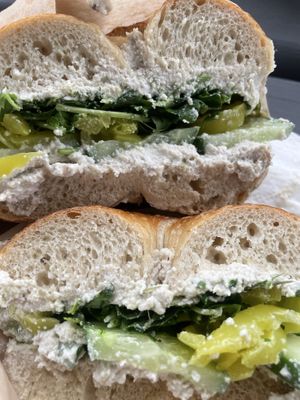 The vegan cream cheese is really good    at Bubbie's Bagels in Traverse City