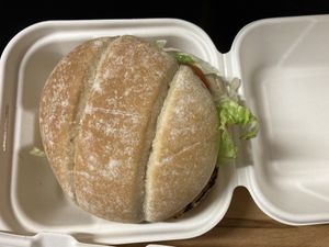 Vegan burger  at Rio's in Shanklin