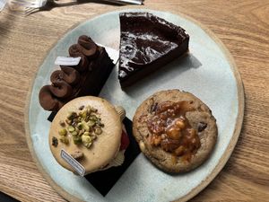 Just a few of the options for pastries.  They also have awesome cookies.   at Land & Monkeys - Turenne in Paris