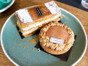 Mille feuilles & Rhubarb Tart at Land & Monkeys - Turenne in Paris
