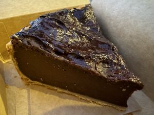 Chocolate flan cake/pie   at Land & Monkeys - Turenne in Paris