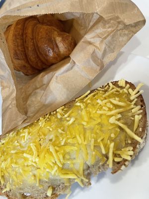 Croque monsieur and croissants (takeaway)  at Land & Monkeys - Turenne in Paris