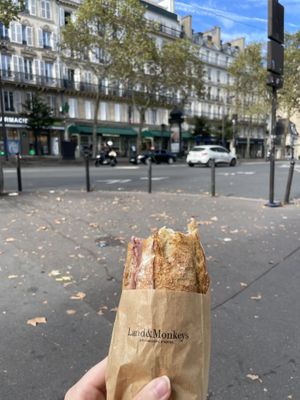 Sandwich parisien (jambon beurre)  at Land & Monkeys - Turenne in Paris