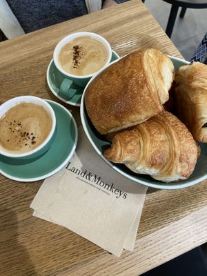 Croissant and pain au chocolat   at Land & Monkeys - Turenne in Paris
