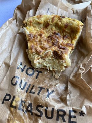 My take-away quiche Lorraine. It was fabulous    at Land & Monkeys - Turenne in Paris