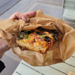 Tomato and olive foccacia at Land & Monkeys - Turenne in Paris