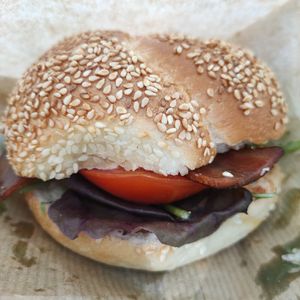 Buy this BLT bagel NOW, you need it in your life 😂 at Land & Monkeys - Turenne in Paris