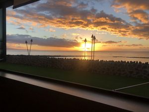 Sunset view by the window table at Monsoon India in Kihei