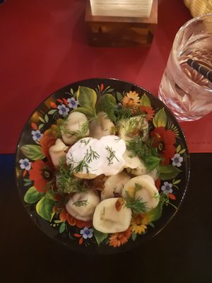 Pelemenis mit Hack und Tofu at Aljonuschka in Dresden