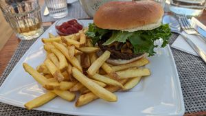 Vegan burger at Rock 'n' Troll Coffee House in Borgarnes