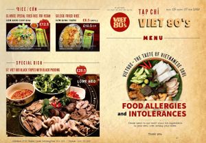 Viet 80’s Menu  at Viet 80s in Nottingham