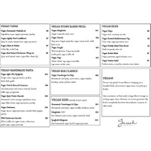 Menu at Jarrah in Hillarys