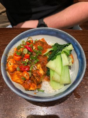 Tofu with tomato sauce.  at Coco Tang in Nottingham