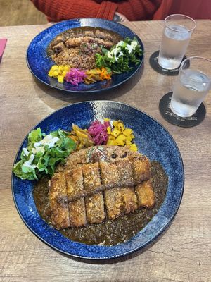Vegan cutlet curry  at Chabuya Curry Hall in Kagoshima