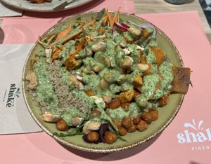 Harissa chickpea bowl  at Shake Café in Florence