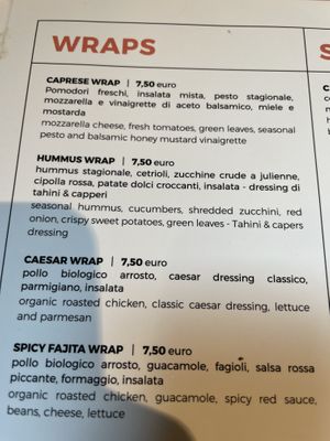 Menu  at Shake Café in Florence