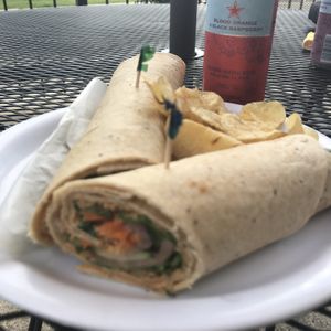 “Veggies in the Sun” wrap (vegan) at The Good Earth Cafe in Holland