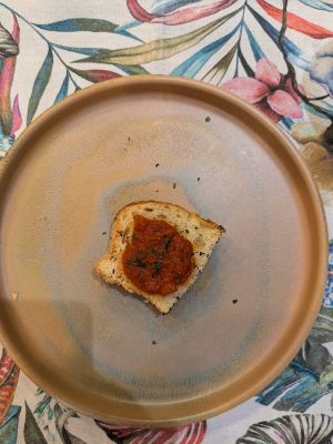 Bruschetta with award winning salsa at Tasting House Arsana in Omis