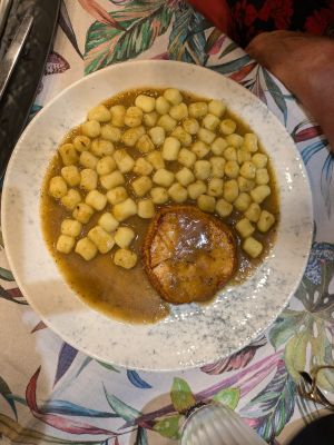 Marinated celery heart with gnocci at Tasting House Arsana in Omis