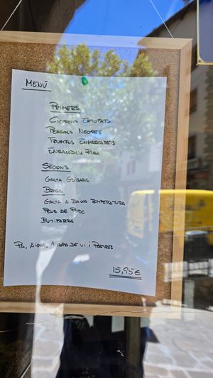 Menu (unfortunately, it was closed ...) at Cal Martinu in Sant Llorenc De Morunys