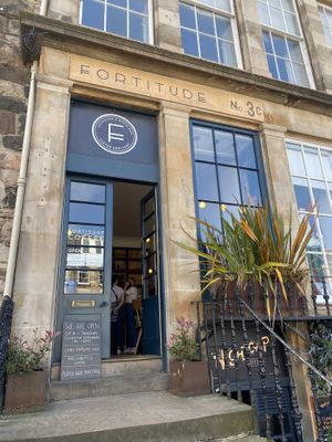 Outside at Fortitude Coffee Merchants in Edinburgh