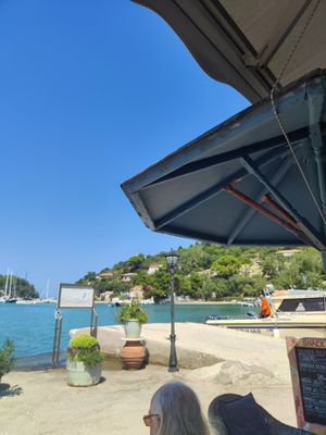 Panorama at Souvlaki - Harbour lights in Paxos