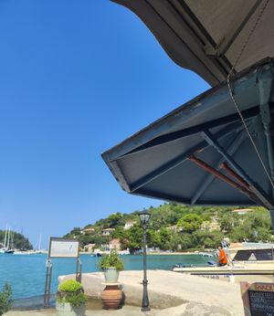  at Souvlaki - Harbour lights in Paxos