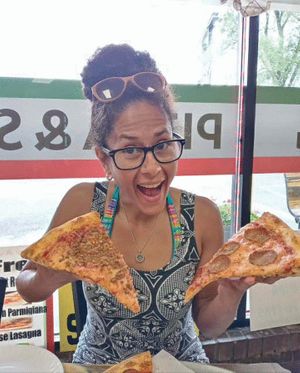 Vegan pizza...hmm...tricky but this pizza looked & smelled delish! The sausage & pepperoni were flavorful! The cheese was not overpowering or 'vegan-like' at all. Great balance. at Attilio's Pizzeria in Toms River