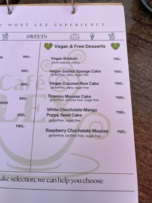 Vegan desserts.  The bottom two we’re not available today  at Café Lex in Szentendre