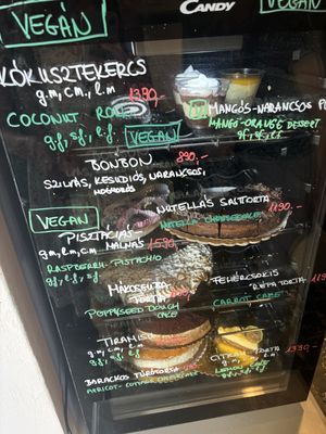 Cake options   at Café Lex in Szentendre