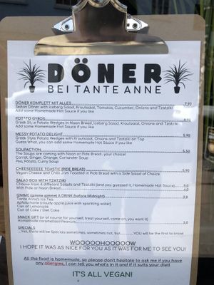 Menu looks interesting  at Döner Bei Tante Anne in Norwich